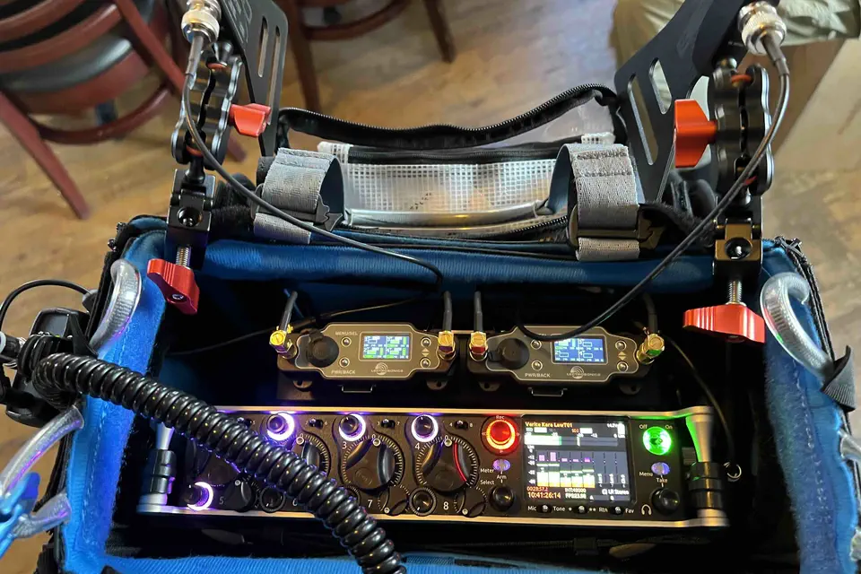 Sound Devices 888 recorder in Peter Prestrud’s mixer bag